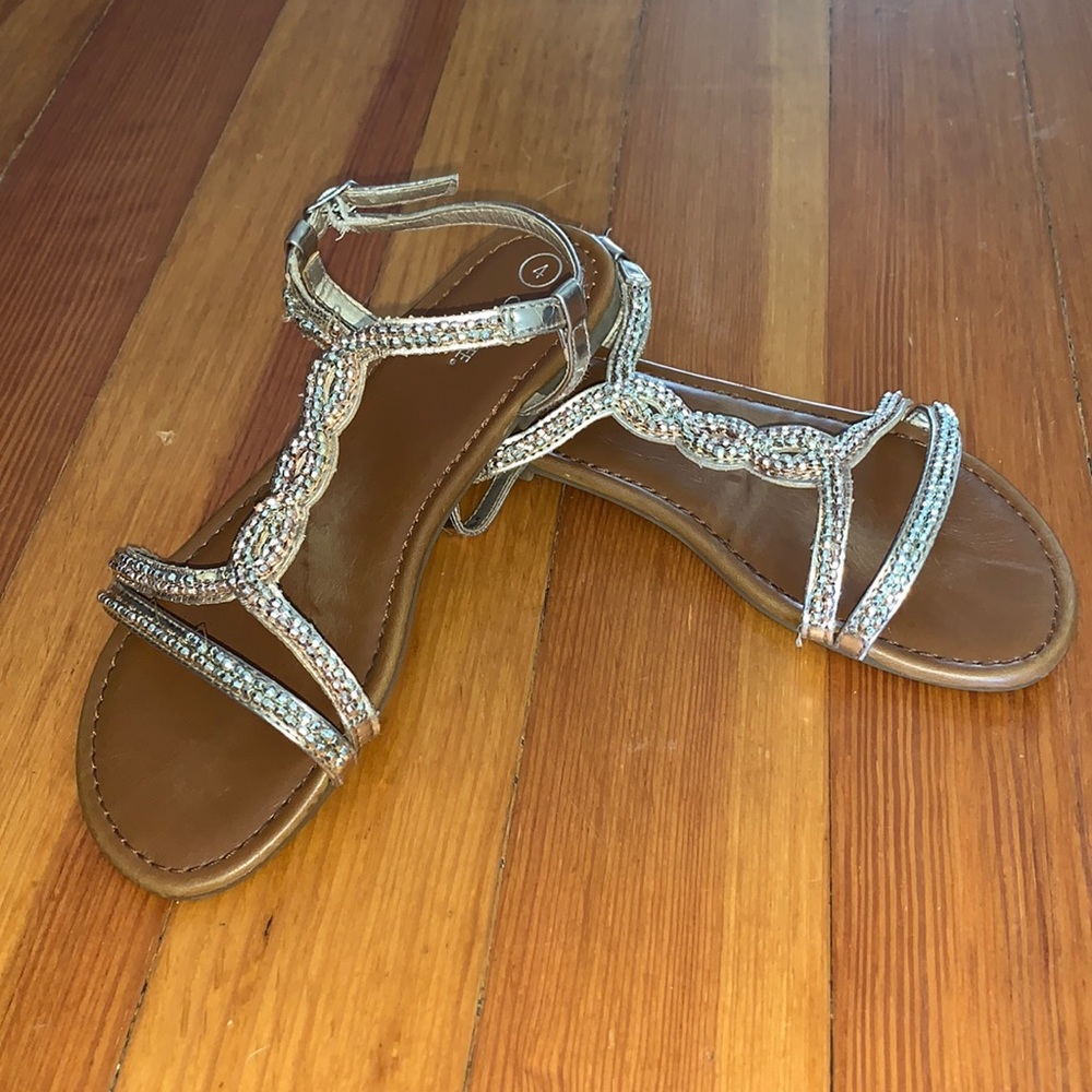 Cherokee gold and silver sandals